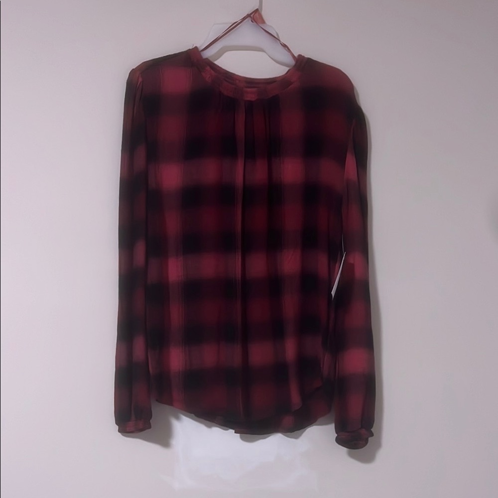 Plaid Red and Black Women's Top